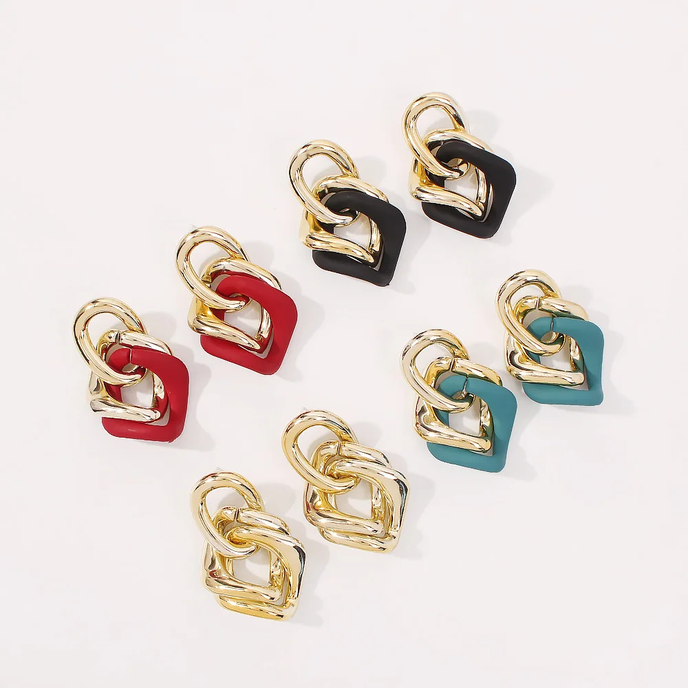 

Fashion jewelry BaroqueRetroExaggerated Personality EarringsChain Hit color high-end Earrings E9214