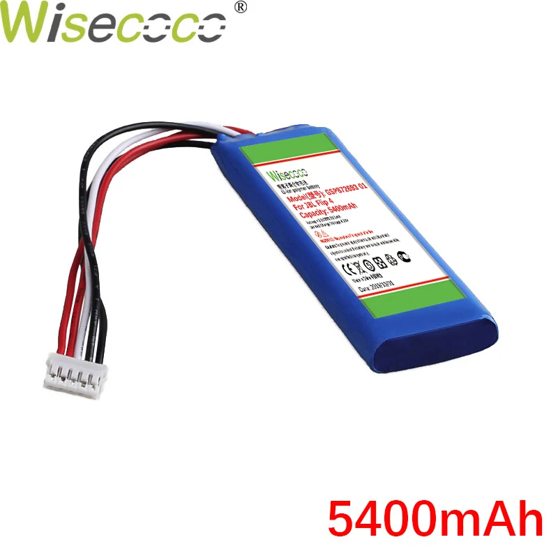 WISECOCO 5400 мАч GSP872693 01 батарея для J BL Flip 4 Flip 4 специальное издание новейшее производство высокое качество батарея+ номер отслеживания