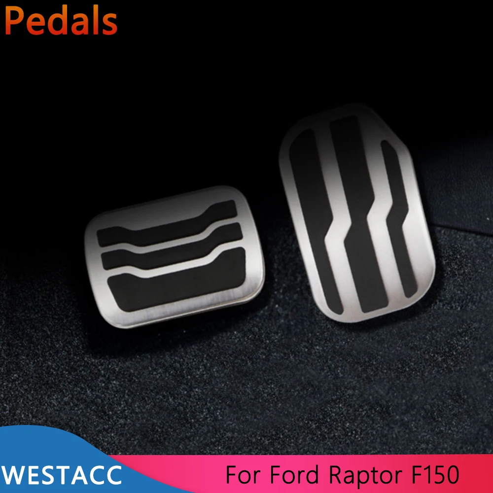 

Stainless Steel Car Pedals Accelerator Gas Brake Pedal Protective Cover for Ford Raptor F150 2015 - 2020 Interior Accessories