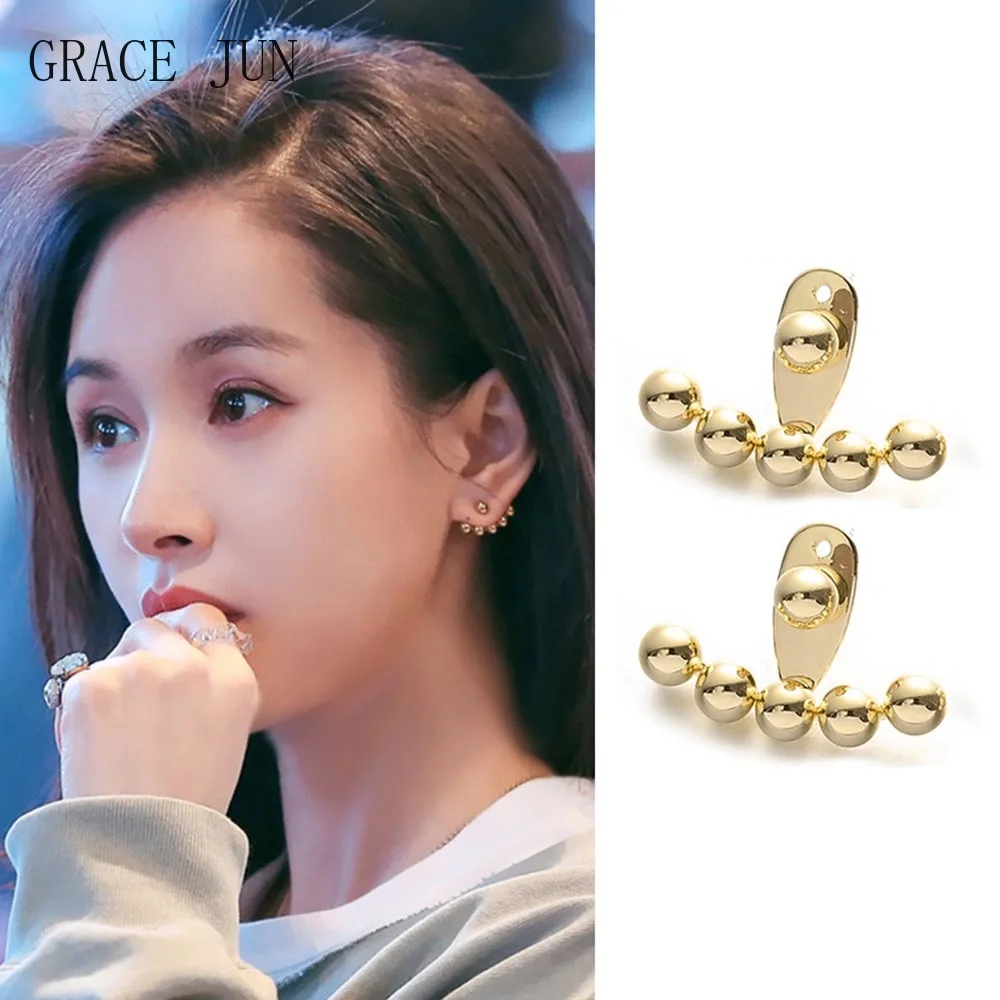 

Высококачественные клипсы GRACE JUN, не проколотые серьги для женщин, модные роскошные Эффектные серьги-гвоздики с силиконовой подушкой