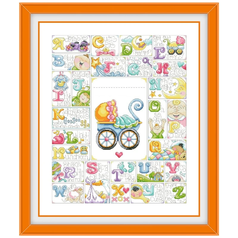 Набор для вышивки крестиком детская белая ткань хлопок 18/14/11 карат ручная работа