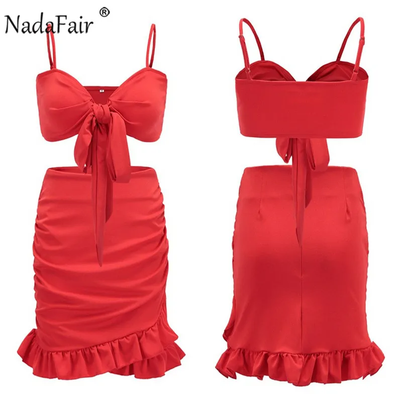 Женский комплект из двух предметов Nadafair красное повседневное пляжное платье с