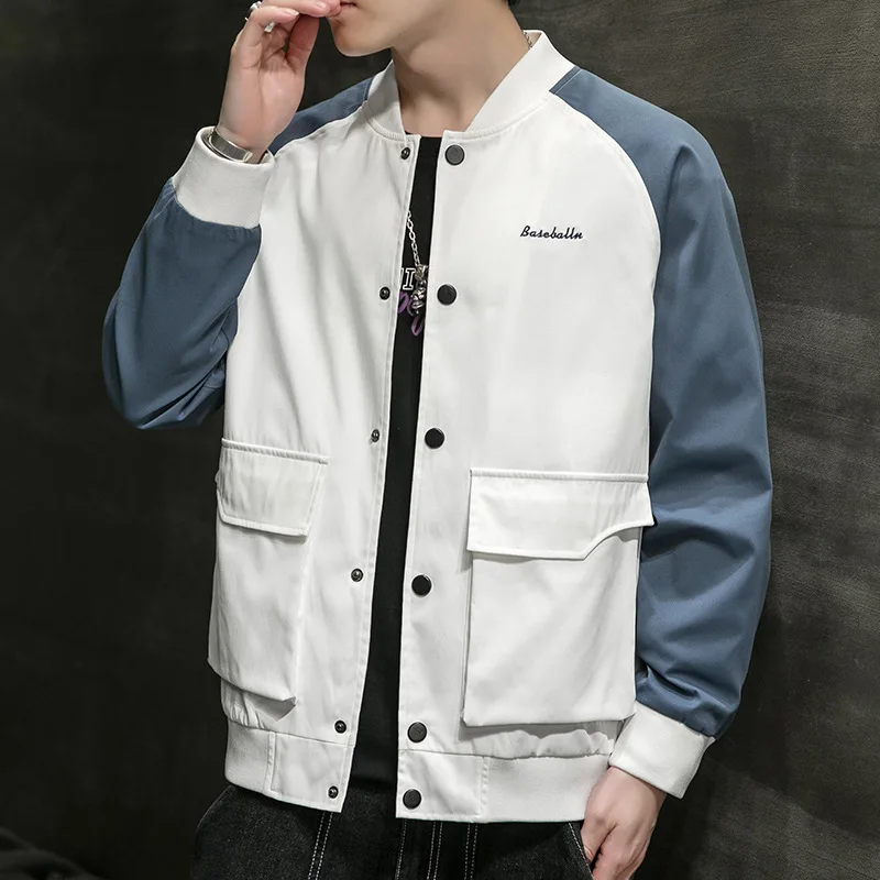 Мужская куртка бомбер в стиле хип хоп пэчворк с надписью Харадзюку новинка 2021