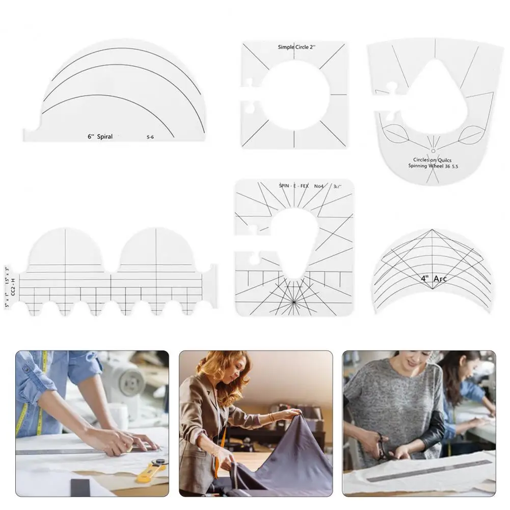 6 шт./компл. практичная линейка для лоскутного шитья легкий набор полый