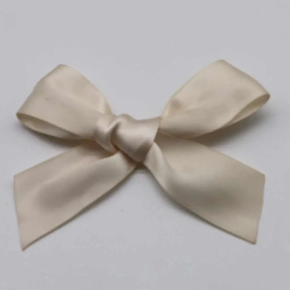 ivory color 100 шт Ручная работа атласная мини-лента цветы сделай сам банты лента бант для упаковки Ремесло Свадьба День Рождения Вечеринка украшения - Цвет: ivory color