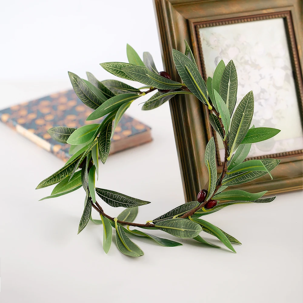 Женская повязка на голову с зелеными и оливковыми листьями элегантная свадебная