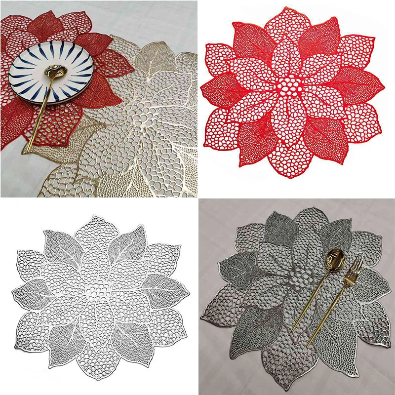 Полый Бронзовый кухонный Противоскользящий коврик в виде лотоса для западного