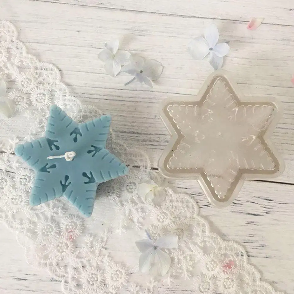 Снежинка Форма Свечи многоразовые DIY ручной работы свечи мыло формы пластиковые