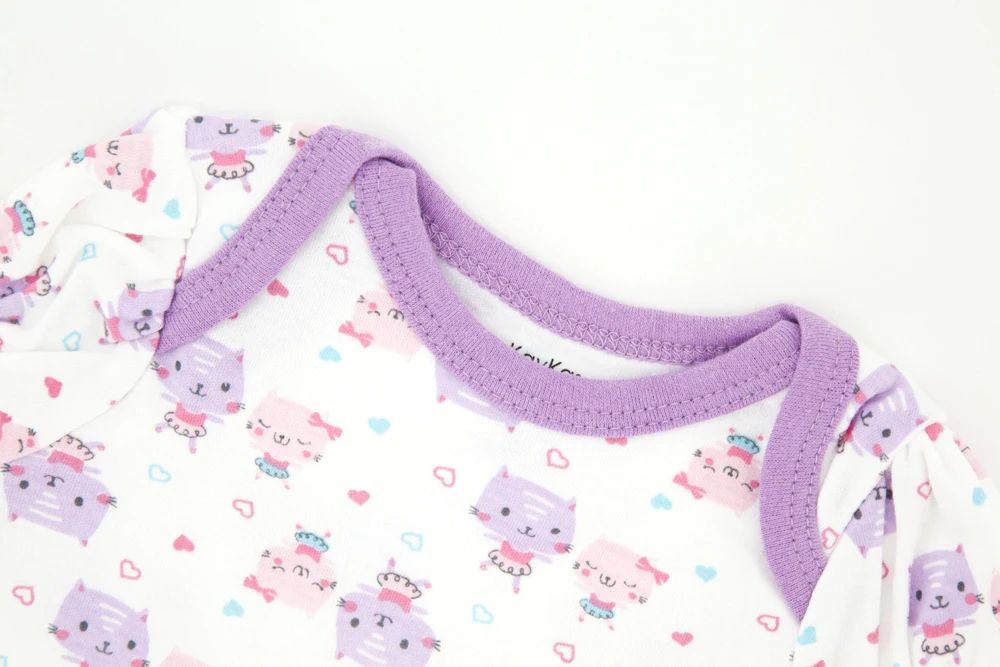 Kavkas/Летняя Одежда для новорожденных девочек фиолетовые топы с короткими