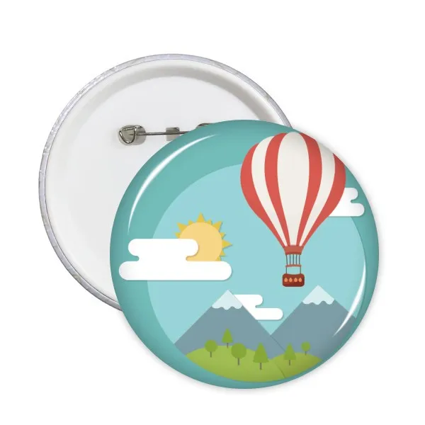 

Hot Air Balloon Sun Cloud Pattern Round Pins Badge Button Clothing Decoration 5pcs Gift
