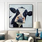 Картина маслом на стену для гостиной, изображение напечатано холст, с изображением коровы