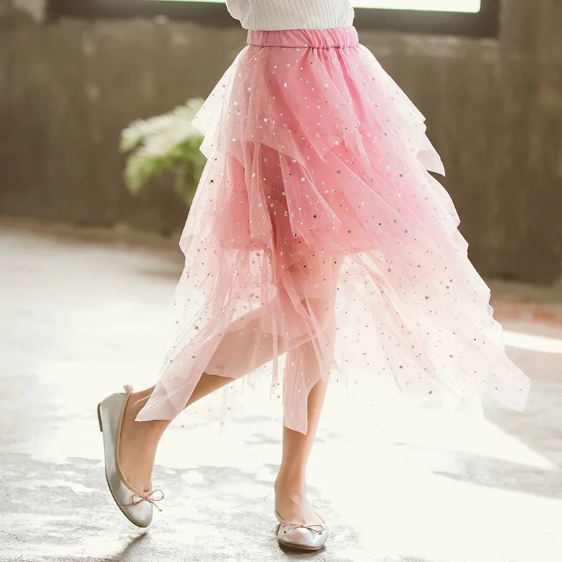 Новинка лета 2021 детская юбка для девочек необычная принцессы со звездами пляжная