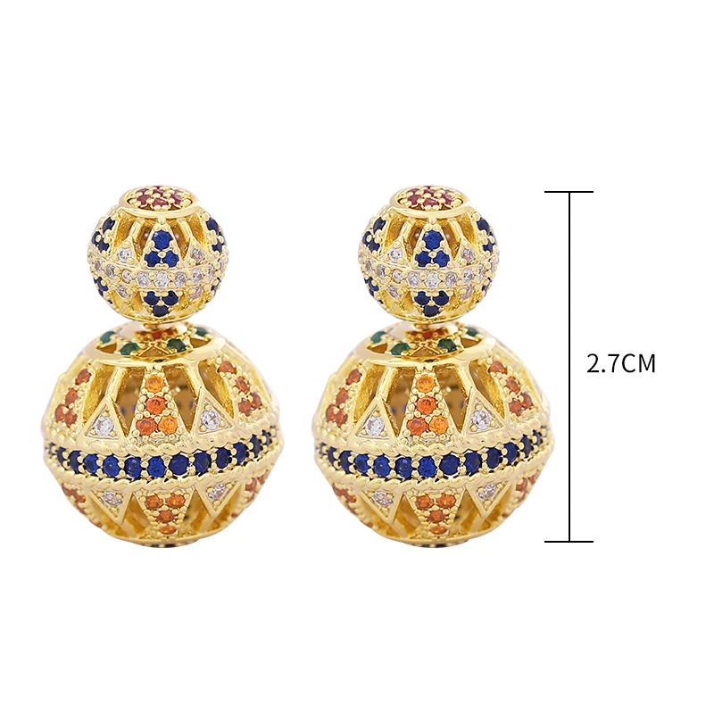 Новое поступление богемные цветные серьги с большими шариками модные золотые
