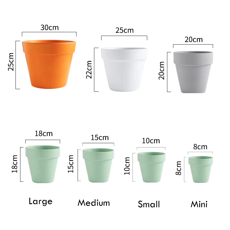 

Nordic Industrial Style Colorful Plant Pot Terracotta Ceramic Flowerpot Succulent Planter Green Plants Conical Shape With Hole