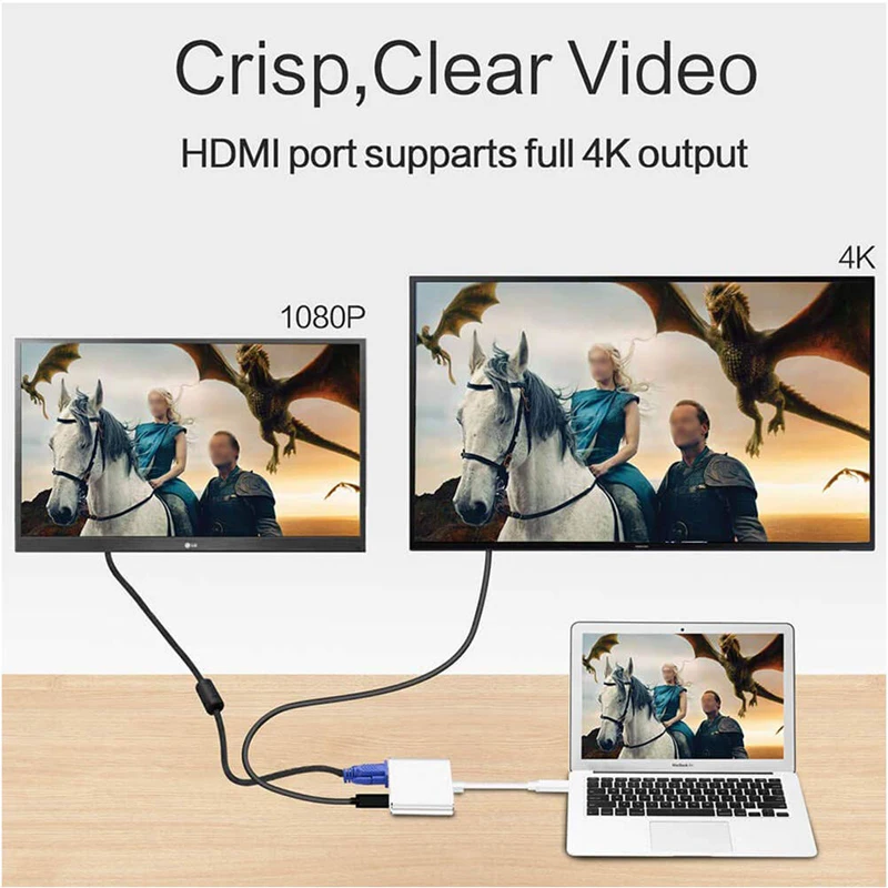 USBC к HDMI 4K 30 Гц VGA адаптер USB 3 1 type C USB-C преобразователи видеосигнала для нового Macbook