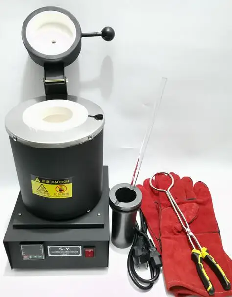 220v 2kg ЮВЕЛИРНЫЕ ИНСТРУМЕНТЫ 1 кг 2-кг золота плавильная печь серебрянная плавильная машина Мини электрическая плавильная печь с Перчатки кварцевый стержень - Цвет: 220v 2kg