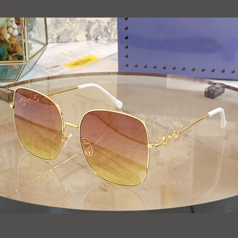 

New GG0879S luxurious fashion sunglasses Men and women gradual UV400 sunglasses Square ALLOY large frame eyeglasses frames