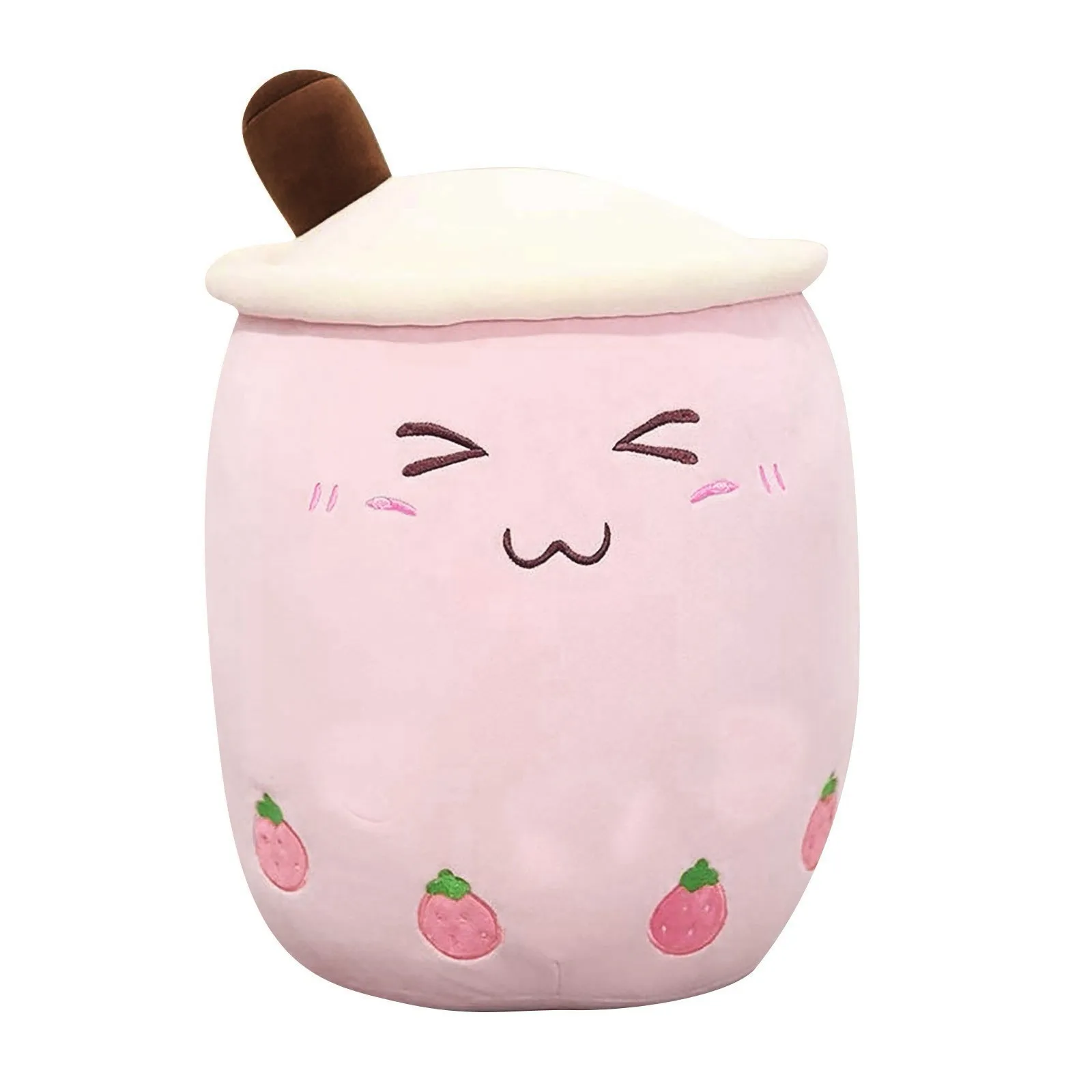 

Cartoon Bubble Tea Plush Pillow, Giant Boba Bubble Tea Plush Toy Soft Doll Stuffed Tea Cup Pillow With Suction Tubes Cartoon
