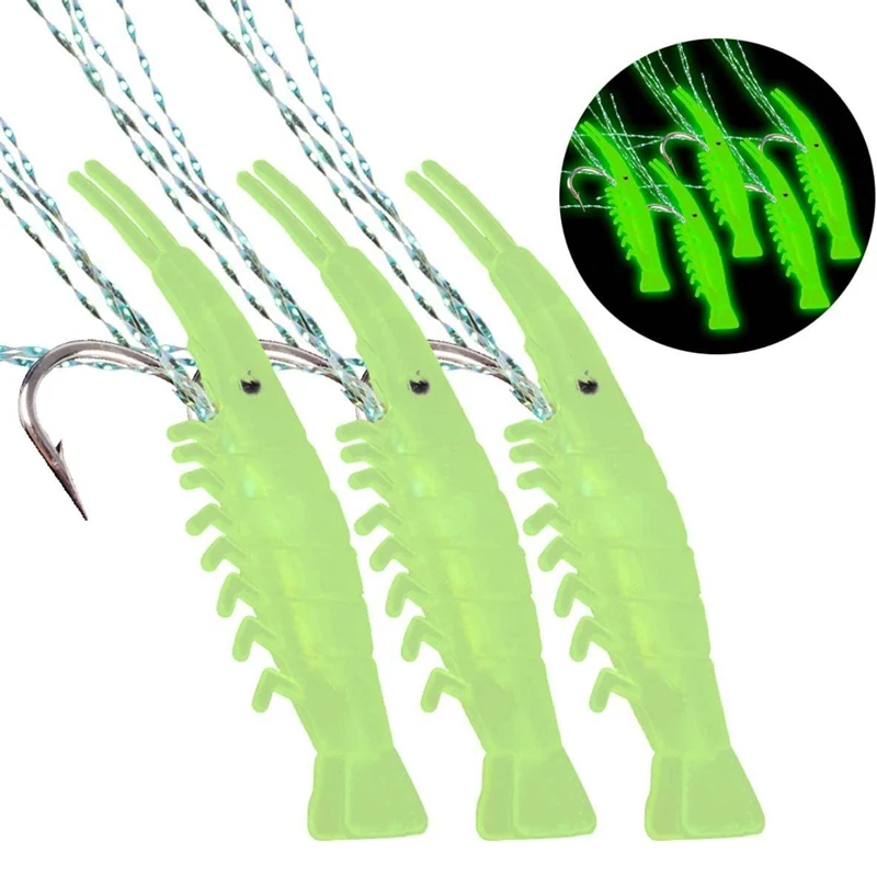 

5pcs 1.2cm Soft Rigs Fishing Lure Glow In The Dark Luminous Shrimp Carp Bait Jigs Lure Soft Worm Fake Lure Baits Lures Set Pesca