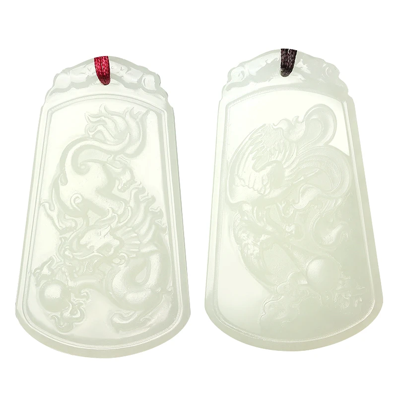 

Natural hetian jade pendant necklace for women Hand-Carved dragon Pendants jade necklace jade jewelry necklace white jade