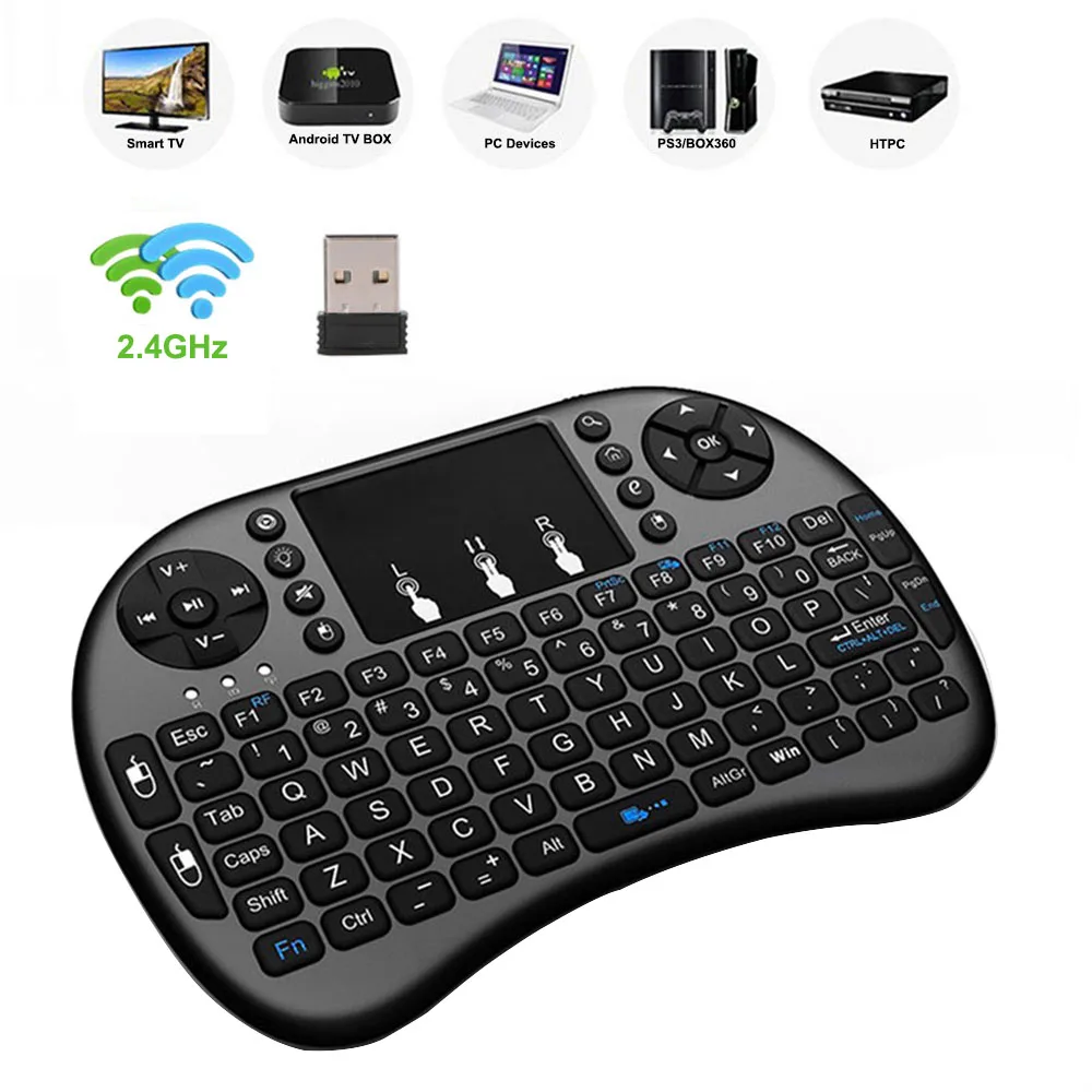 

Air Mouse With Touchpad Handheld Work With Android TV BOX Mini PC 18 Wechip i8 English Version 2.4GHz Wireless Keyboard