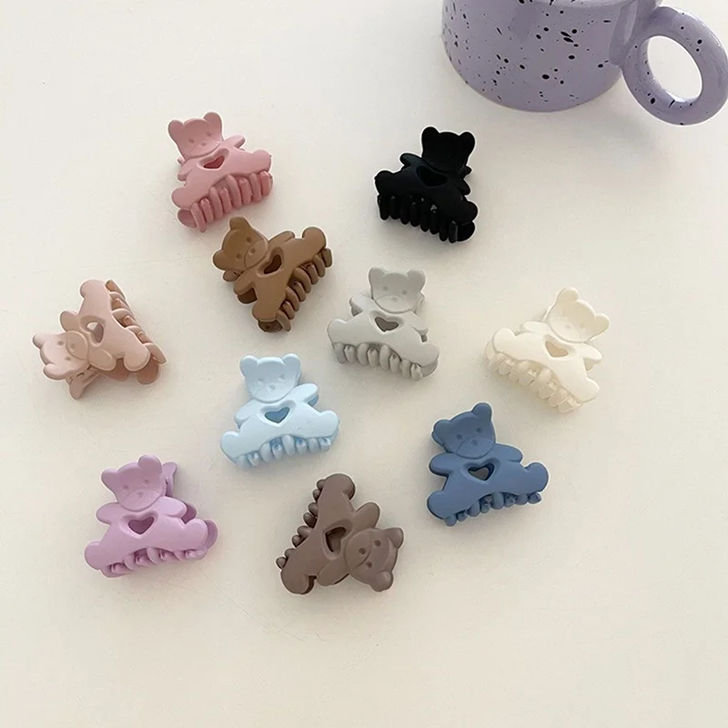 

Women Korean Kawaii Bear Hair Clip Claw Clamp For Girls Kids Hairpin Little Bear Claw Clip For Women And Children