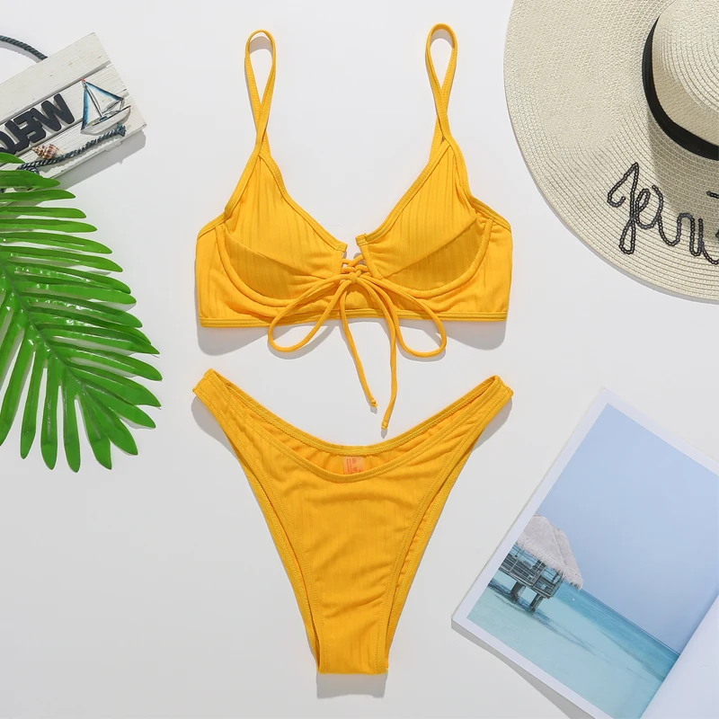 Купальник бикини женский зеленые купальники пикантный купальный костюм