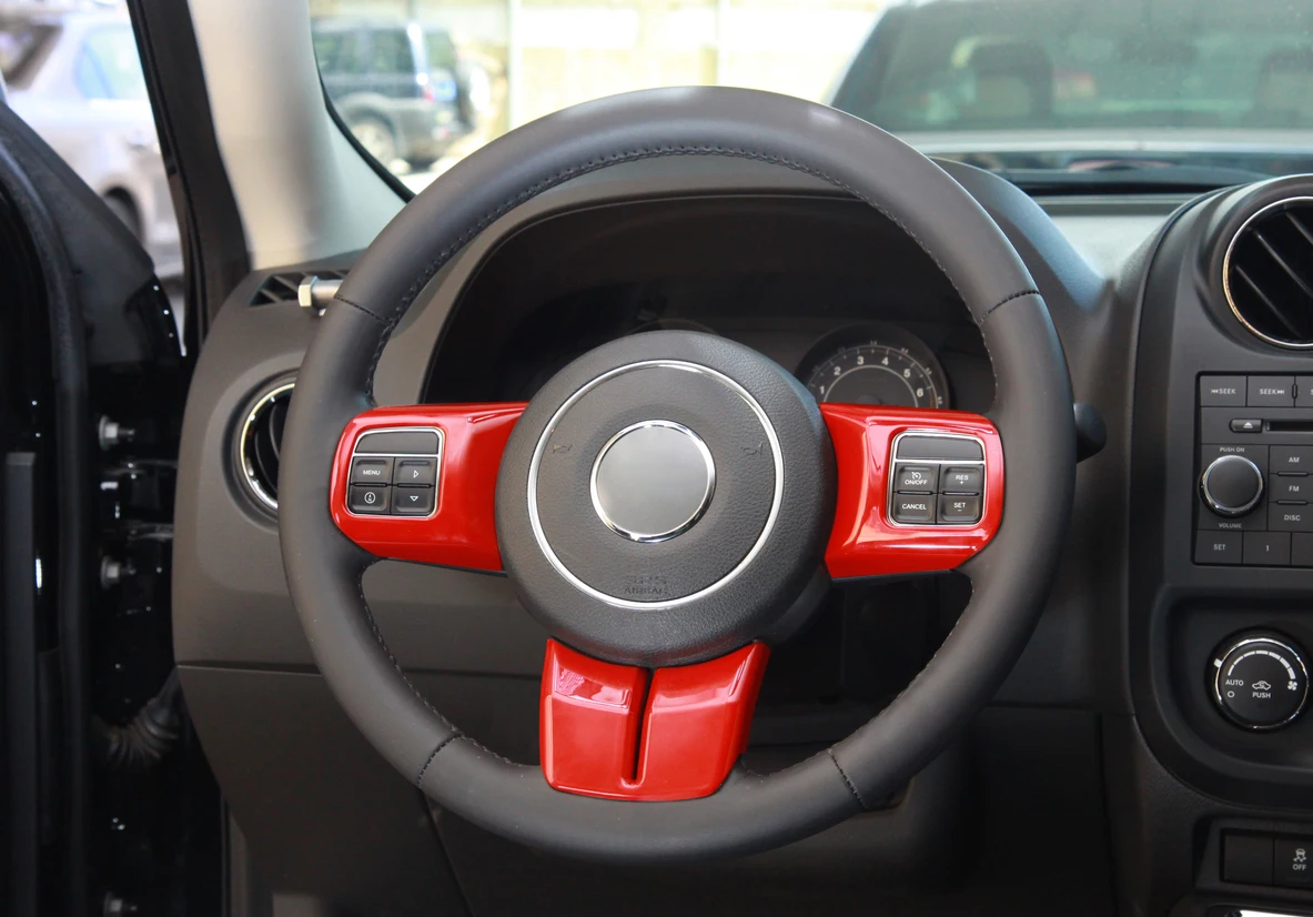 Для Jeep Wrangler JK 2011- аксессуары для салона автомобиля костюмы украшения 4 двери автомобиля Стайлинг хром красный синий карбоновое волокно 18 шт
