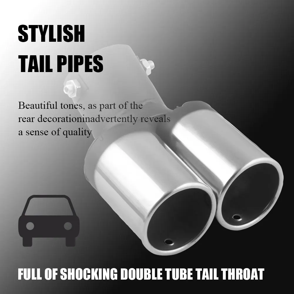 Автомобильный круглый изогнутый глушитель из нержавеющей стали Exhause 1 2 двойная