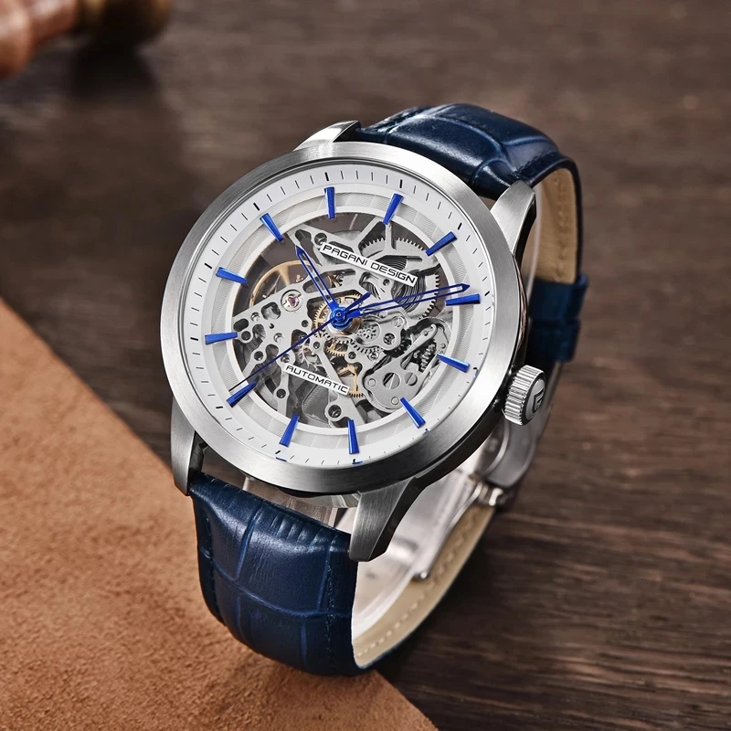 

PAGANI DESIGN Luxury Men Tourbillon Watch Fashion Leather Men's Automatic Mechanical Skeleton Waterproof Watch Relogio Masculino
