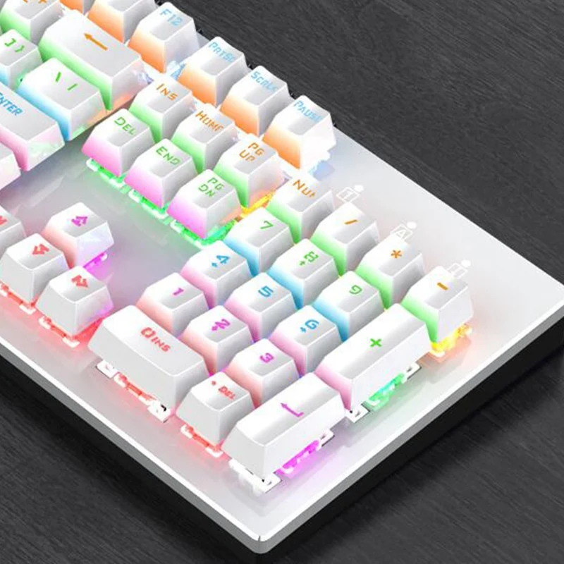 

Mechanical Gaming Keyboard with Blue Switches LED Backlit 104 Keys Wired Computer Keyboard for PC Games