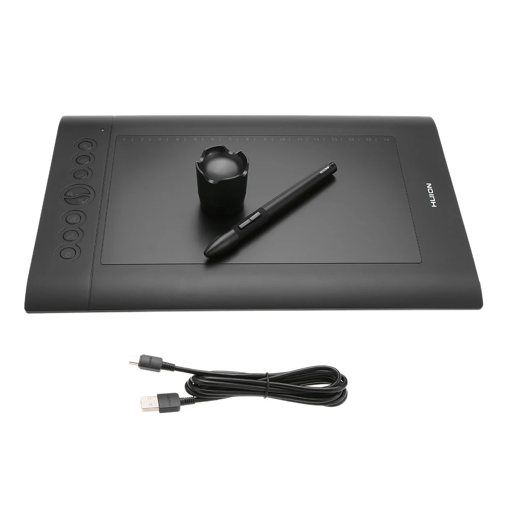 Huion графический планшет; USB планшет для рисования обновленный H610 PRO V2 Pad художественный цифровой почерк доска для рисования с безбатарейной ручкой