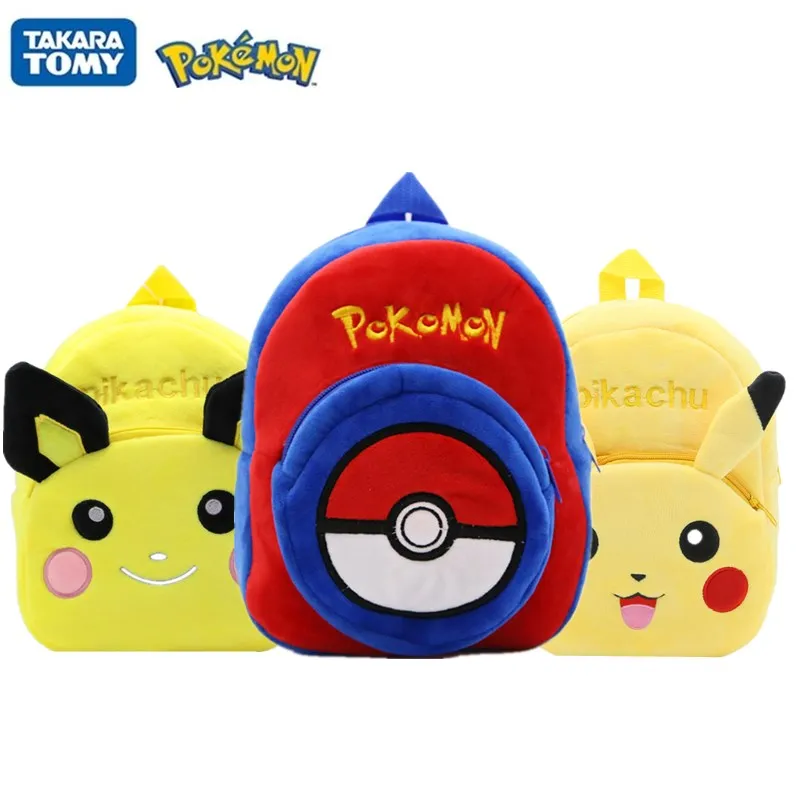 

Плюшевый школьный портфель с покемоном, детский мультяшный аниме-фигурки Пикачу, покебол, рюкзак, рождественский подарок для детей
