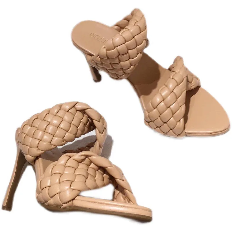 

Large Size Square Toe Comfort Shoes for Women Female Sandal High Heels Breathable Big Girls High-heeled Fashion 2021