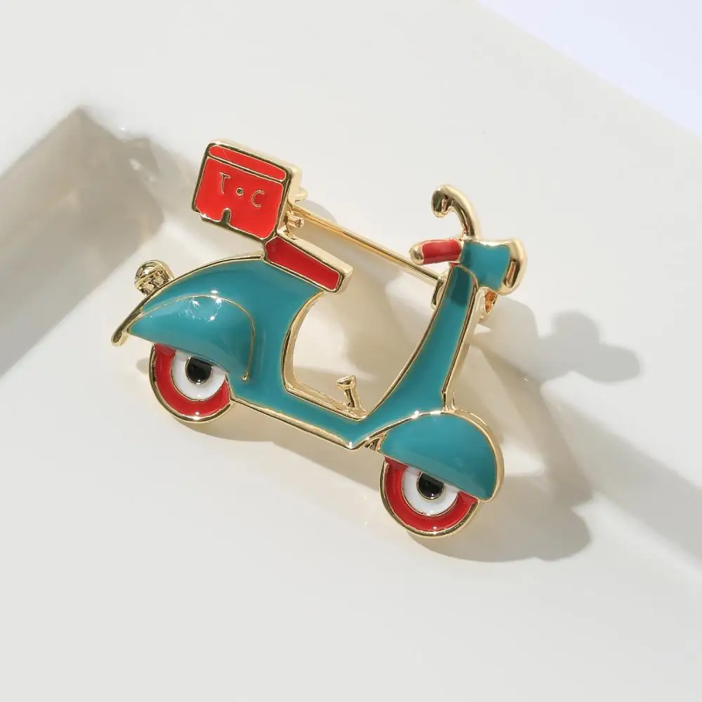 Женская Брошь в виде мотоцикла Neoglory разноцветная эмалированная брошь аксессуар