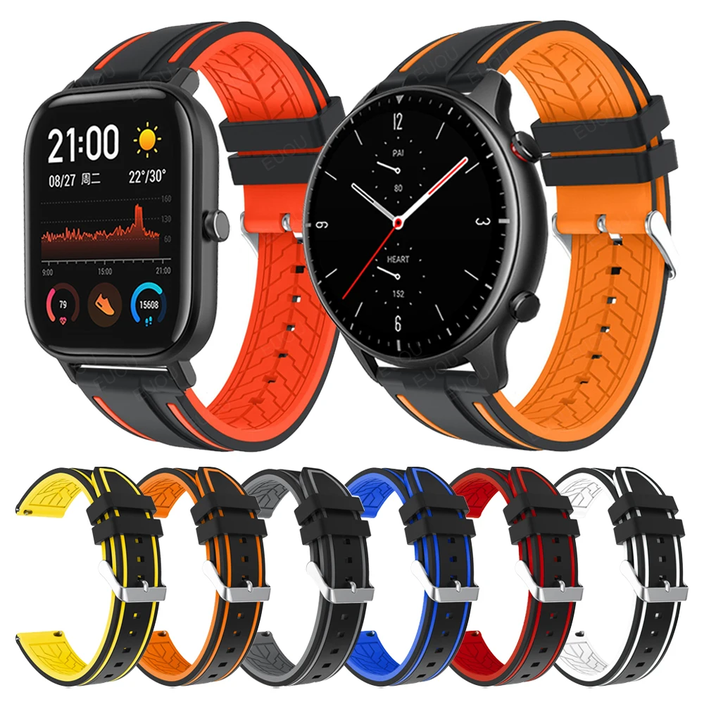 

Straps For Huami Amazfit GTR 2 2e/gtr 47mm Silicone Watchband For Amazfit GTS 2 mini Bip Lite U S Band Bracelet Rubber Wristband