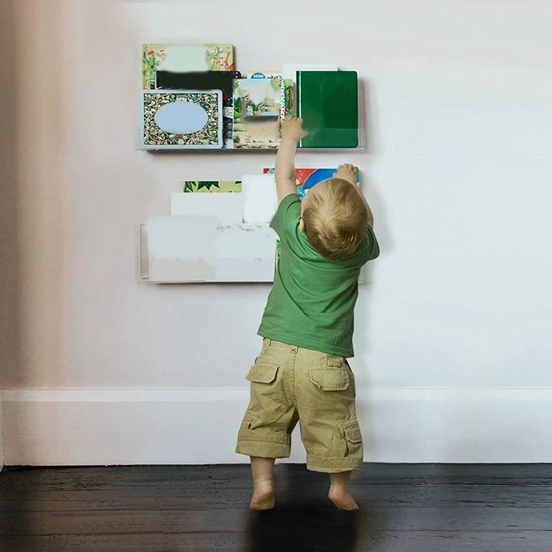 15 дюймов прозрачные акриловые плавающие полки для стен настенные книжные детей