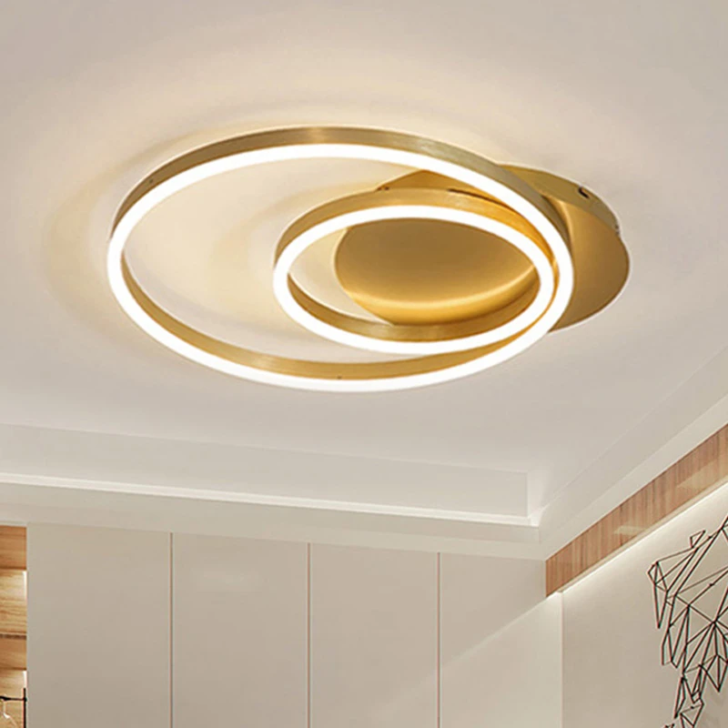 

Luxury Circle Modern LED Ceiling Lights For Living Room With APP Dimmable Gold Bedroom Restaurant Lamp Fixture Lustre