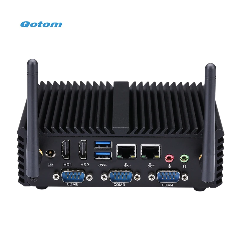 Qotom мини ПК Core i3 i5 процессор Dual LAN 4 COM Порты безвентиляторный промышленного X86|Мини