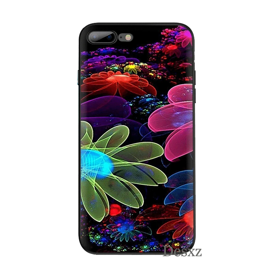 Desxz Tpu Mobile Phone Case For iPhone 6 6s 7 8 Plus X XS Max 5 5S SE Cover Neon Flower Shell |