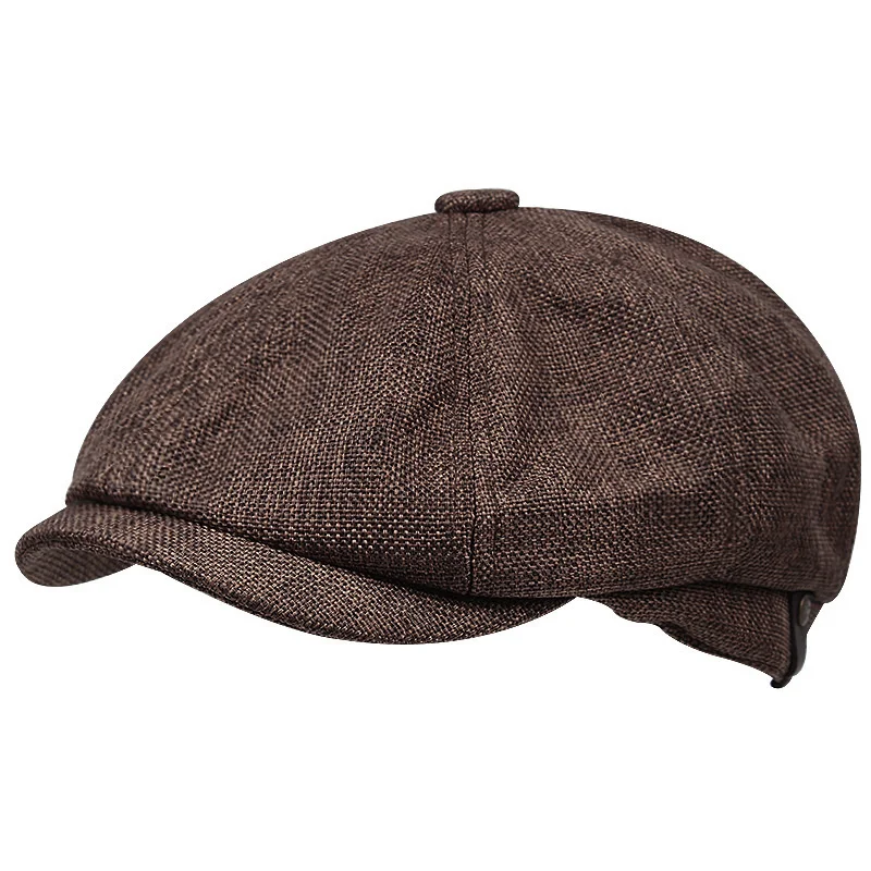 Newsboy Hats Beret Hat Beanie Flat Hat Unisex Wild Octagonal Cap 8 Panel Wool Blend Gatsby Ivy Hat For Men