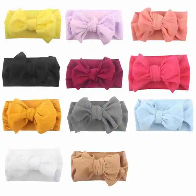 Детская эластичная повязка на голову популярная с бантом для новорожденных