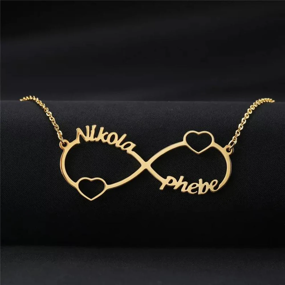 FYW женские персонализированные Подвески Бесконечность имя ожерелье s &