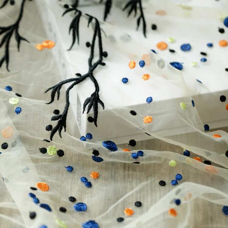 Кружевная ткань с вышивкой из сетчатой ткани многоцветный Waterweed DIY Одежда