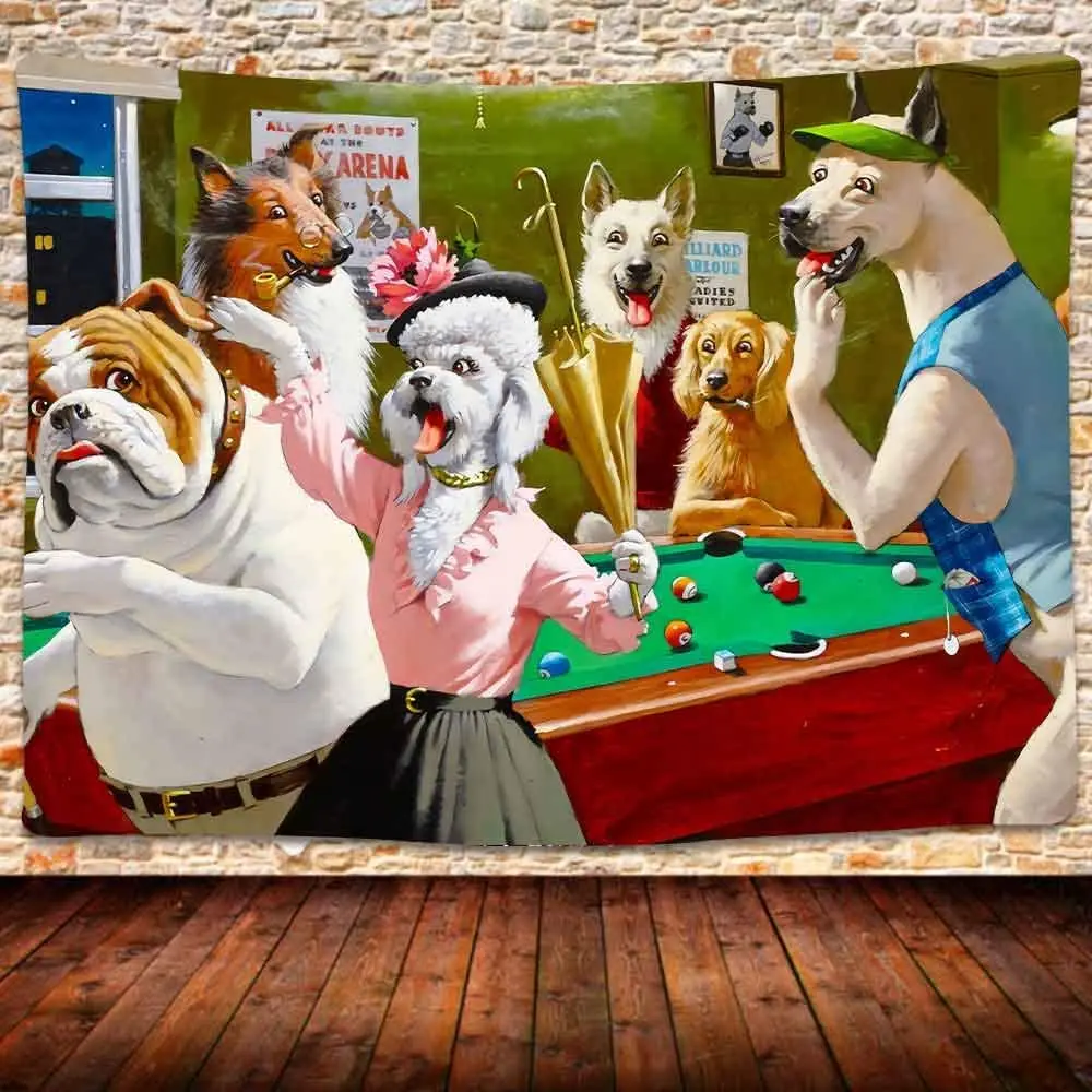 Собака играющая искусство настенная подвеска хиппи курительная собака забавная