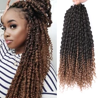 natifah crochet hair extensions synthetic braiding hair faux locs spring twist hair curly ends ombre bug 1b color 14 inch 75g