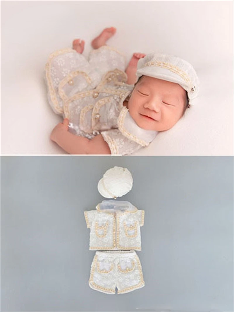 Traje de princesa de encaje para beb&eacute; ni&ntilde;a, accesorios de fotograf&iacute;a reci&eacute;n nacido, mono, pelele, ropa de fotograf&iacute;a-5