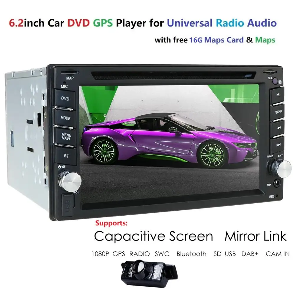 2din универсальный автомобильный Радио двойной 2 din Автомобильный dvd-плеер gps навигация в тире автомобиль ПК стерео ВИДЕО карта Автомобильная электроника CAM