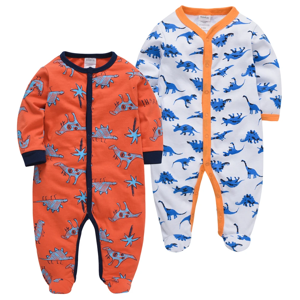 2pcs/lot newborn baby girls footies Kavkas infant boys Clothes Full Sleeve 100% Cotton Overalls cute Toddler Jumpsuits | Детская одежда