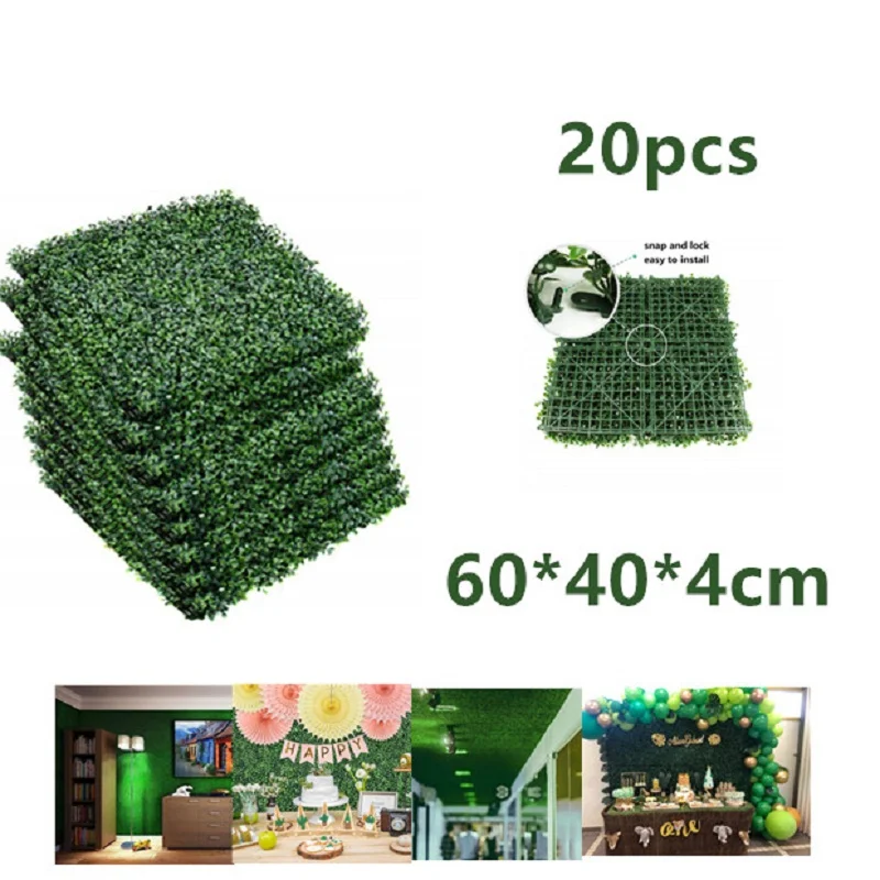 

10-20PCS Realistic & Thick Artificial Plant Foliage Hedge Grass Mat Greenery Panel Decor Wall Fence Plant Garden Home Decoration